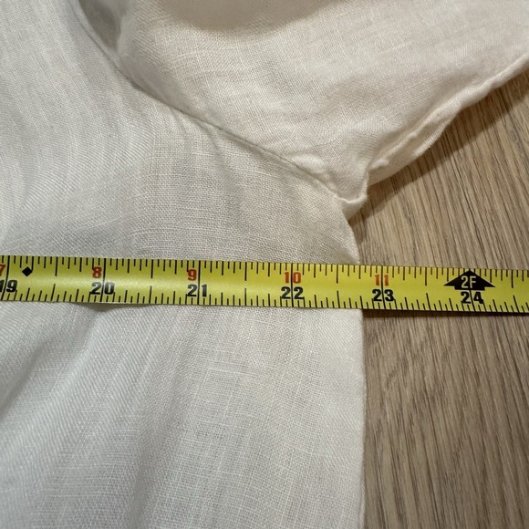 Women's 100% Linen Jacket Sz 14 Large Ivory Button Up Oversized Lagenlook - Picture 7 of 9